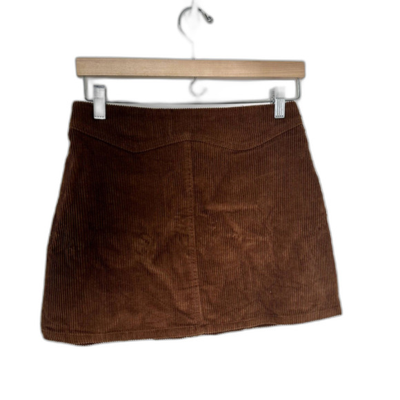 She + Sky Brown Corduroy Mini Skirt | Button Front Pocket Style | Size Small - Picture 4 of 7